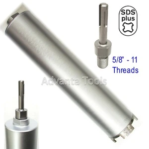Combo: broca de núcleo de diamante seco de 3"" para concreto duro con adaptador SDS Plus - Imagen 1 de 6