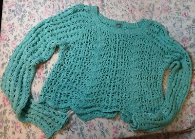 Charlotte Russe Women's Short Knitted Sweater Seafoam Aqua Green XL 90s Mallrat - Image 1 of 4