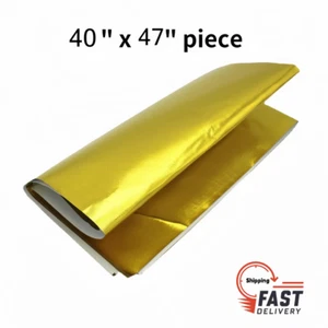 40" x 47" Self Adhesive Reflective Gold High Temperature Heat Shield Wrap Tape - Picture 1 of 6