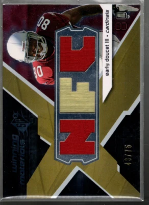 A9754- 2008 SPx Winning Materials AFC/NFC Dual 75 #WMED Early Doucet Jersey /75 - Image 1 of 2