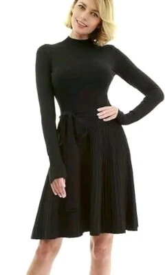 AmélieBoutik - Mock Neck Fit & Flare Knit Jumper Dress - Small - BNWT - RRP £50 - Image 1 of 4