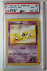 2000 POKEMON GYM CHALLENGE 93 SABRINA'S ABRA 1ST EDITION PSA 8 N Mint o6 - Picture 1 of 2