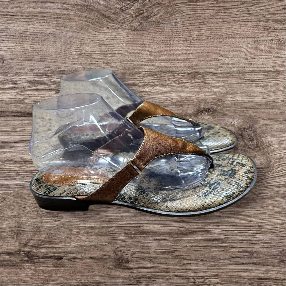 Sandalias Connie Mujer Talla 10M Tanga Estampado Animal Serpiente Chanclas Verano Foto 1 de 4