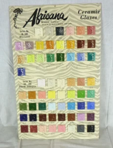 Tablero de muestra de esmaltes cerámicos africanos de colección años 50 tabla de colores 61 azulejos con logotipo - Imagen 1 de 13