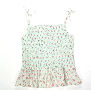 Polo Ralph Lauren Cute Mint Green Rose Print Tank Top Girls size 10 - 934 - Picture 1 of 4