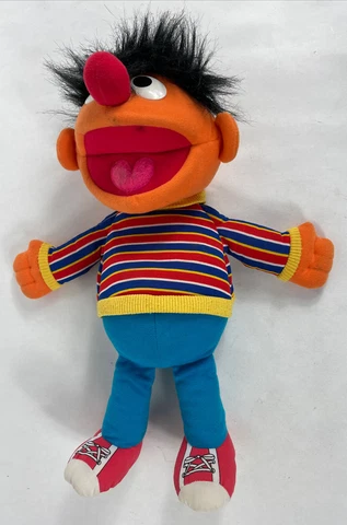 Vintage Sesame Street Ernie Hand Puppet Muppet Doll Plush Playskool 17" Cover