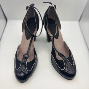 Women’s Diesel Neveau Leather Heels Pumps Size EU 40 US 9 Black  - Picture 1 of 17