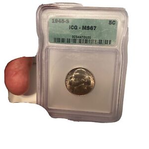 1945 s jefferson nickel silver Ms67 