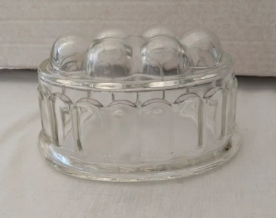 Molde de gelatina vintage grande de vidrio Blancmange - 6 x 4 pulgadas - patrón 2 Foto 1 de 4