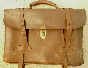 ANTIQUE MILITARY / GOV'T ISSUED LEATHER BRIEF CASE--TYPE L-POSTER BROS.INC CL 30 - Picture 1 of 9