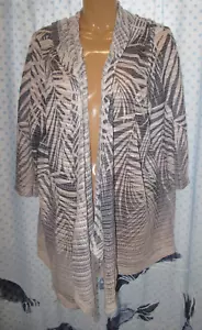 Catherines Damen 1X offener Kapuzenpullover mit Kapuze vorne tropischer Druck - Bild 1 von 2