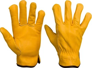 Guantes forrados de cuero para trabajar y jugar, cuero de vaca de grano de capota suave, forrados de sherpa - Imagen 1 de 10