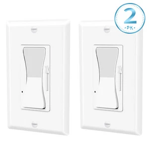 2 Packs LED Decora Rocker Dimmer, Single & 3-Way Switch, CFL 600W / LED 150W - Picture 1 of 8