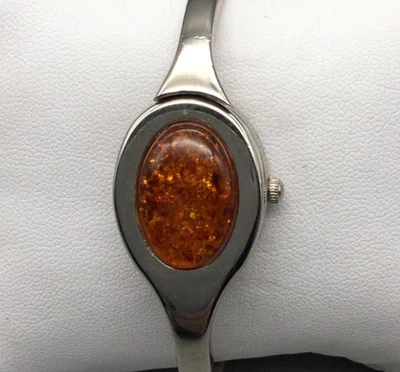 Reloj Lee Sands esfera oculta para mujer 20 mm fregona esfera ovalada cubierta de cabina batería nueva 6,5" Foto 1 de 4