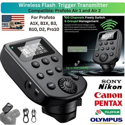 Wireless Flash Trigger for Profoto Air1 Air2 A1X B10 D2 Pro10 – 100CH 6  AODELAN - Image 1 of 4