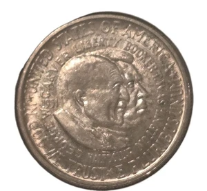 SILVER 1951 BOOKER T. WASHINGTON CARVER SILVER COMMEMORATIVE HALF DOLLAR 50 CENT - Picture 1 of 2