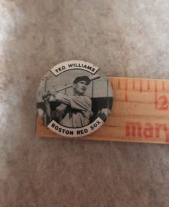 Vintage Baseball Pinback Button Ted Williams Boston Red Sox Hall of Fame Sports - Picture 1 of 3