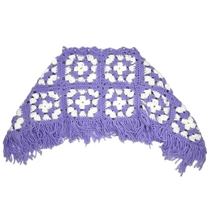 Handmade Crochet Granny Square Shawl/Cape - Picture 1 of 9