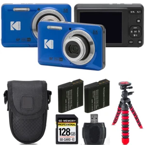 Kodak PIXPRO FZ55 Digitalkamera (blau) + extra Akku + Stativ + Tasche - 128GB Kit - Bild 1 von 7