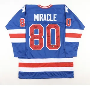 1980 Miracle On Ice Team USA Signed  Jersey With 19 Signatures  Beckett COA Holo - Picture 1 of 5
