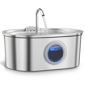 Stainless Steel Cat Water Fountain 3.2L Pet Drinking Fountain Dispenser for Cats - Picture 1 of 7