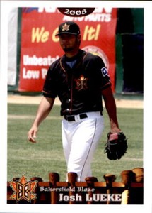 2008 Bakersfield Blaze Grandstand #20 Josh Lueke Fort Wright Kentucky KY Card