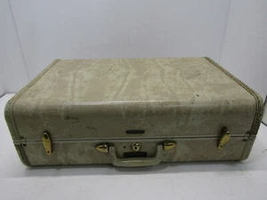 OLD VINTAGE OFF WHITE SAMSONITE LUGGAGE TRAIN CASE TRAVEL BAG SUITCASE - Picture 1 of 8