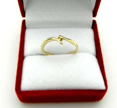 Solid 14k Gold Wedding Ring Guard Support Curved Band Simple 1.6 gram Size 6.5 - Image 1 of 4