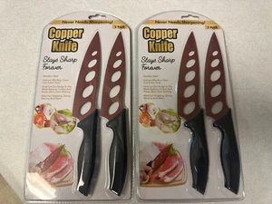 NEW TEKNO Copper Knife Stainless Steel 2 - 2 Packs Never Needs Sharpening NEW - Picture 1 of 4