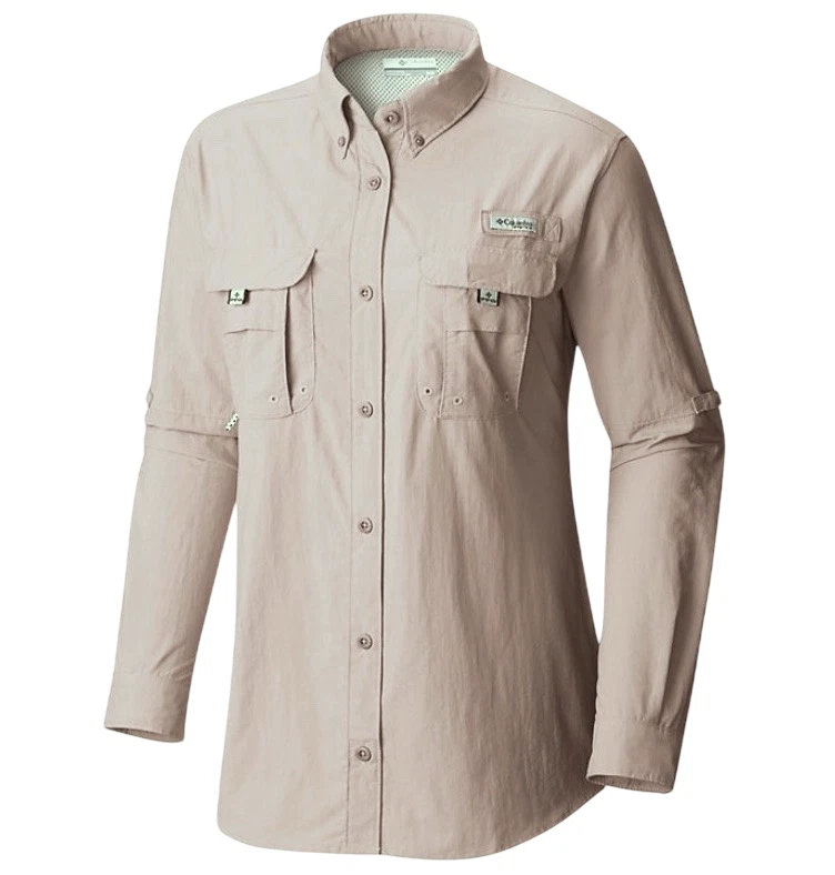 COLUMBIA Women's Bahama Long Sleeve Vented Fishing Shirt UPF 30 XL Navy