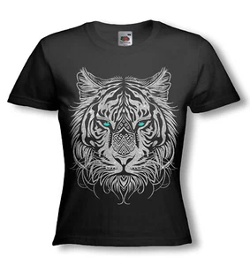 New - Ladies Fitted Tiger Tee: Glittering Colour Options! Big Cat Lovers t-shirt - Picture 1 of 10
