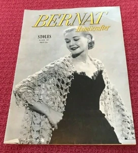 Vintage 1953 BERNAT Handicrafter STOLES PATTERN Book 161 Shawls Wraps Collars - Picture 1 of 4