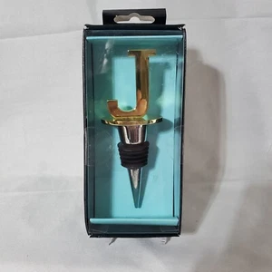 Initiale "J" Monogramm Metall Wein Stopfen Neu in OVP - Bild 1 von 3