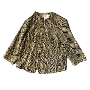 Vintage Kathy Che Bluse Damen Größe Large Safari Print - Bild 1 von 5