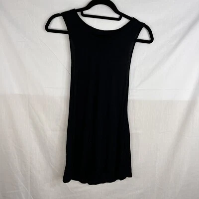 Camiseta sin mangas RELIGION Clothing Reino Unido para mujer 100 % rayón negra espalda deportiva talla M/12 grunge  Foto 1 de 4