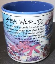 Vintage Sea World Souvenir Coffee Mug Bottlenose Dolphins Design By J. Gotschalk