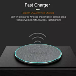 15W Metal Wireless Charger Fast Charging Pad Mat For iPhone 14 12 Samsung S22 - Picture 1 of 12