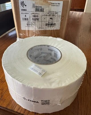 *NEW* OEM Zebra Technologies 10011704 3"x3" 1880 Labels/Roll Sealed - Image 1 of 2