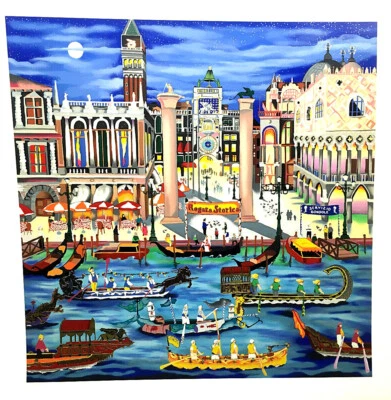 Linnea Pergola  "Venice Regatta"  Serigraph  PRICE REDUCTION - Image 1 of 4