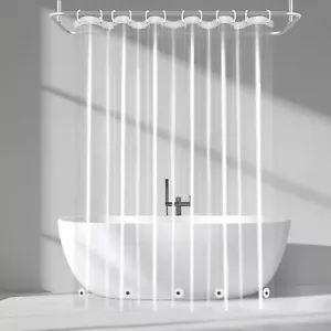 9G Clear Shower Curtain Liner 72 x 78 inches Long with 5 Magnet Weights, Heavy D - Picture 1 of 7