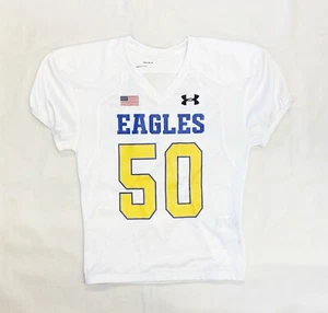 Under Armour Youth Eagles #50 Instinct Football Jersey Boys' Large White 1342254 - Picture 1 of 2