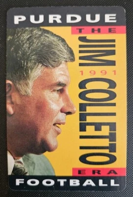 Purdue Boilermakers Football Pocket Schedule 1991 Jim Colletto Photo Notre Dame - Image 1 of 2