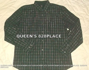 Nwt Attention Button Up Shirt Men's Size L Long Sleeve Black Metallic Plaid New - Picture 1 of 2
