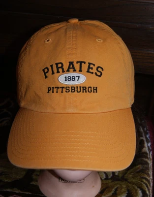 De colección Y2K Piratas de Pittsburgh Amarillo Correa Ajuste Relajado Papá Sombrero Gorra Gemelos Ent Foto 1 de 4