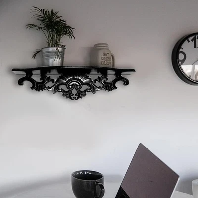 Bonito estante de pared de madera contrachapada de cedro negro de 29" de ancho 29′′X6′′X7′′ montaje no requerido Foto 1 de 4