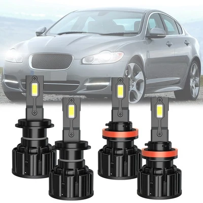 For Jaguar XF 2009-2011 White LED Headlight Combo High Low Beam 4x Bulbs Kit - Image 1 of 4