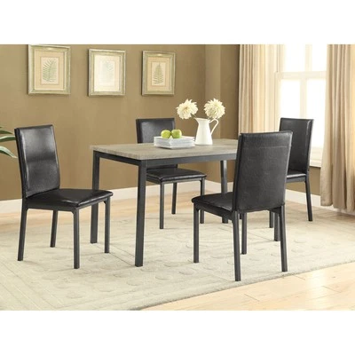 Coaster Garza 5-Piece Rectangular Table Dining Set Grey and Black Rectangular - Image 1 of 4