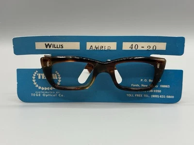 Monturas de gafas vintage gafas mod NOS Team Willis ámbar tortuga 40/20 Foto 1 de 4