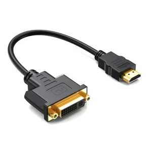 Adaptador de cable HDMI a DVI - Convertidor de doble enlace DVI-I hembra a HDMI macho - 1 pie - Imagen 1 de 5