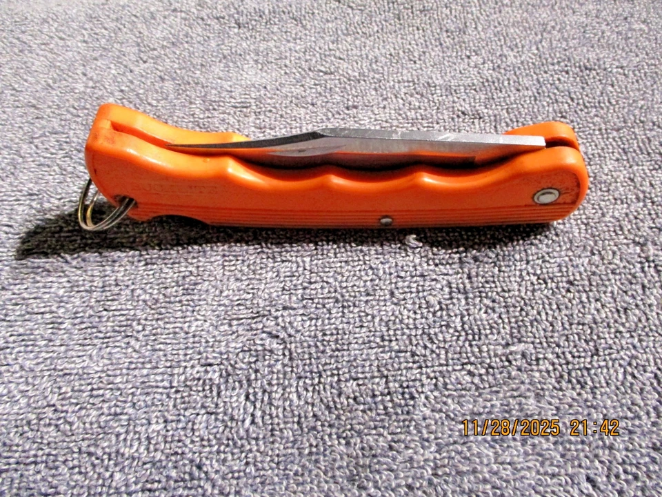 Винтажный 1990 Buck США Bucklite оранжевый 426 складной нож замок простоя края лезвие - Изображение 1 из 4